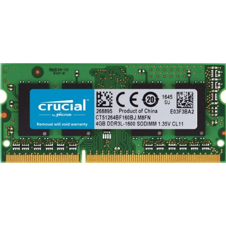 MEMOIRE SO-DIMM DDR3L 4 GO CRUCIAL - 1600MHz