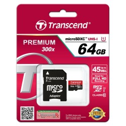 TRANSCEND PREMIUM MICROSDXC UHS-I 64GB
