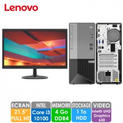LENOVO V50T - Core i3 10100 + Moniteur 21.5"